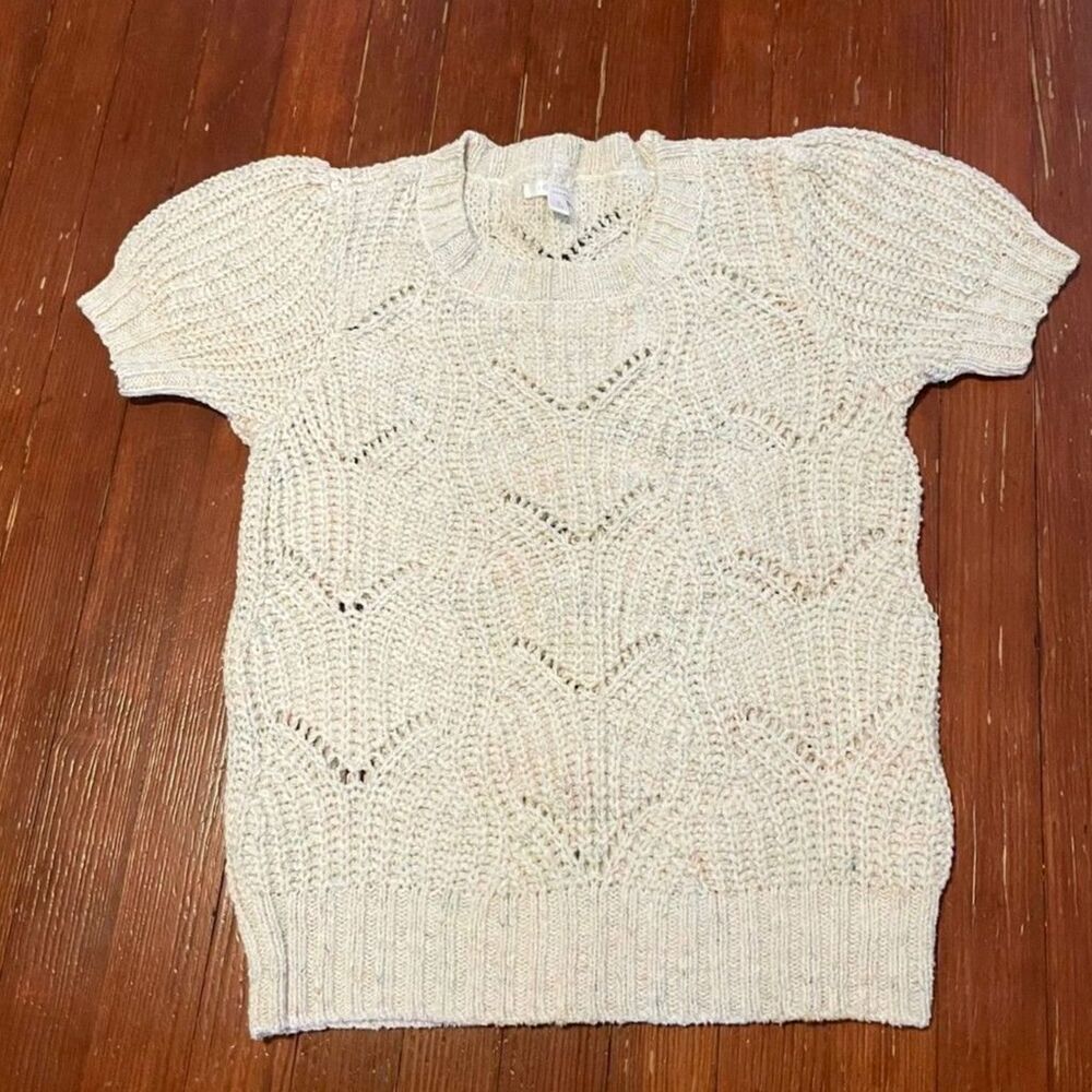 LC Lauren Conrad Cream Knit Sweater Top